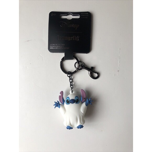 Loungefly Disney Stitch Ghost Glow In The Dark 3D Keychain NWT - Picture 7 of 8